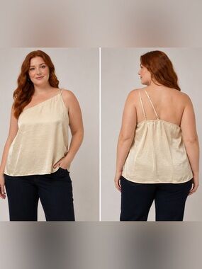 A New Day Women’s Ruffle Cami  Cream Top Size XL